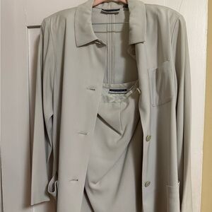 Beige/Cream Blazer and Skirt Set